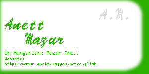 anett mazur business card